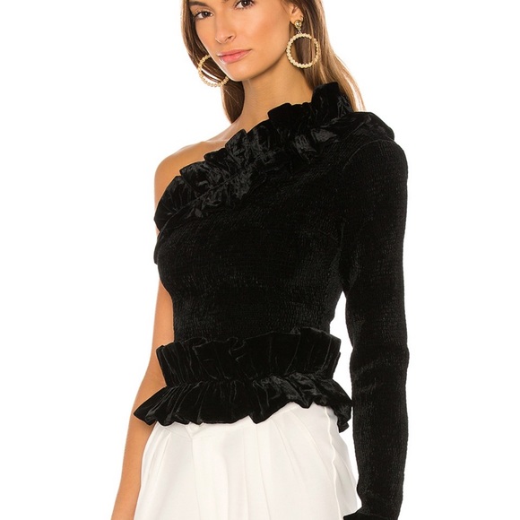 V. Chapman Messsina Black One Shoulder Blouse NWT - Picture 4 of 10
